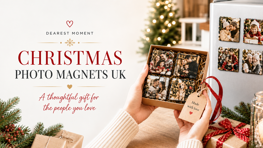 Christmas photo magnets as personalised stocking fillers and gifts
