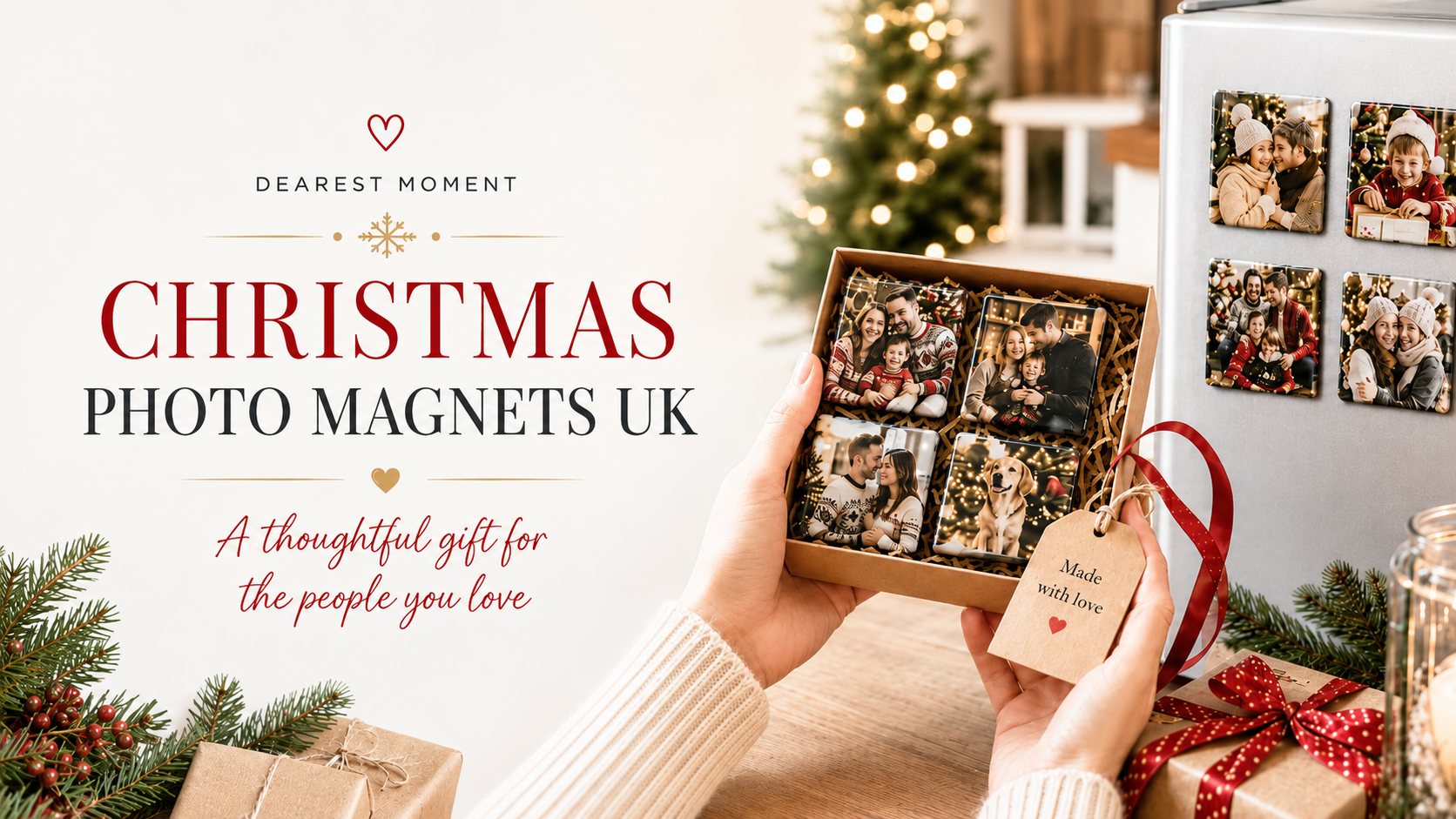 Christmas photo magnets as personalised stocking fillers and gifts
